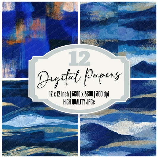 Electric Navy Tonal Seamless Digital Paper Pack (DDD013191)