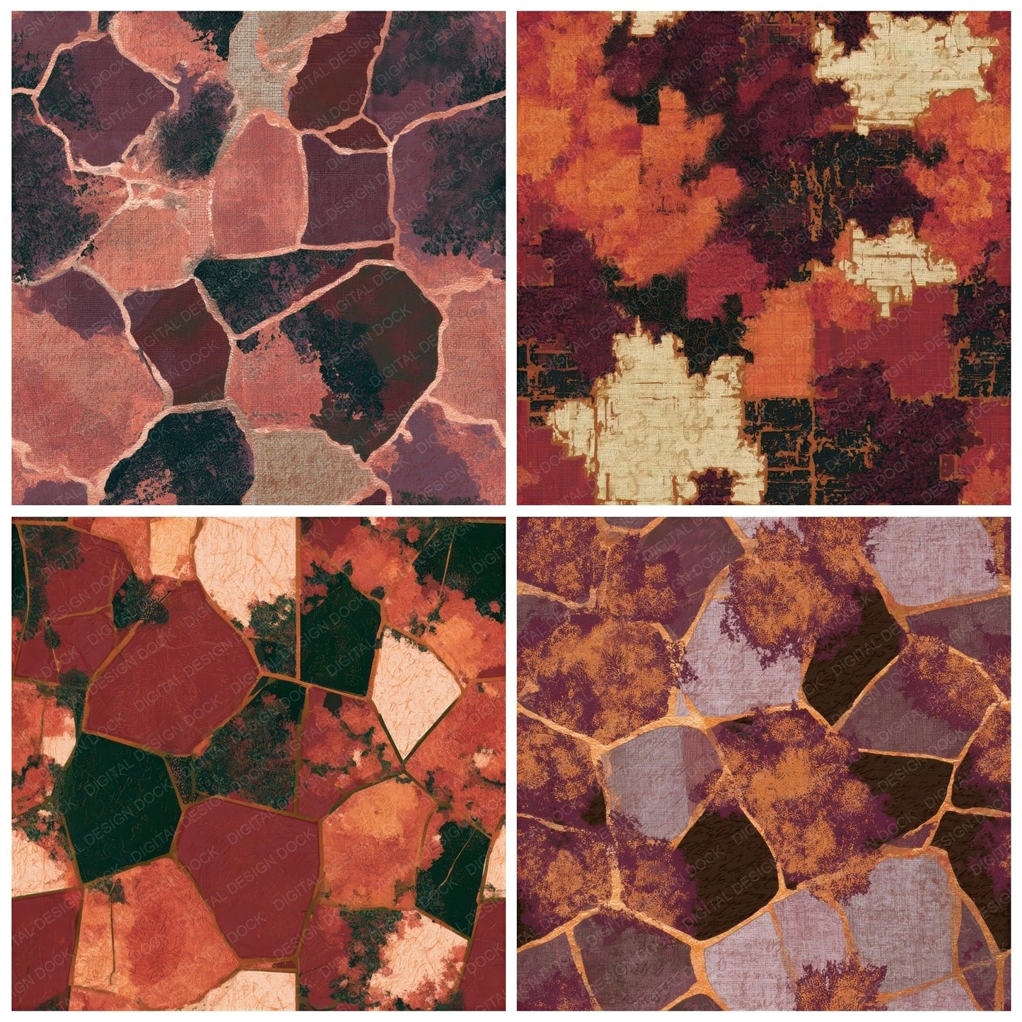 Mosaic Moss Pumpkin Mulled Wine Seamless Digital Paper Pack (DDD013195)