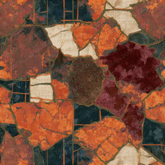 Mosaic Moss Pumpkin Mulled Wine Seamless Digital Paper Pack (DDD013195)