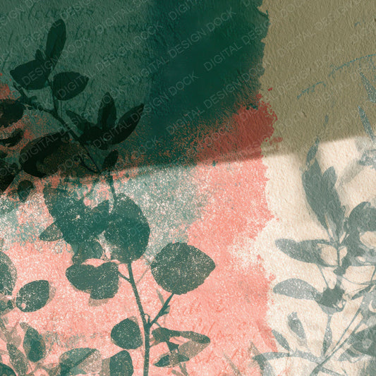 Photogram Dewy Green Blush Tonal Digital Paper Pack (DDD013197)