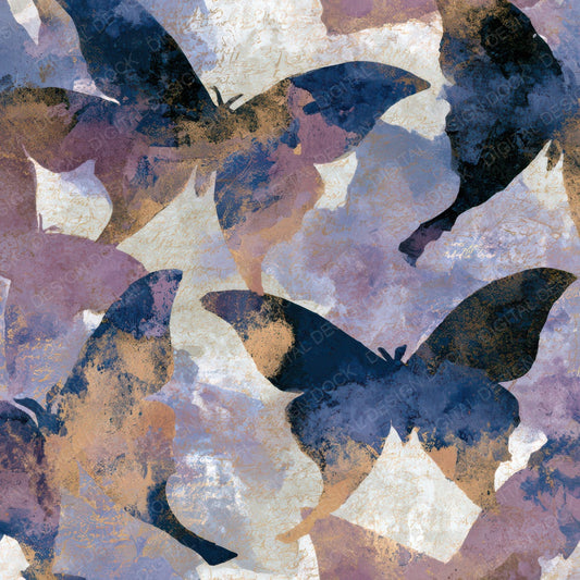 Sumi-e Luna Moths Periwinkle Plum Digital Paper Pack (DDD013201)