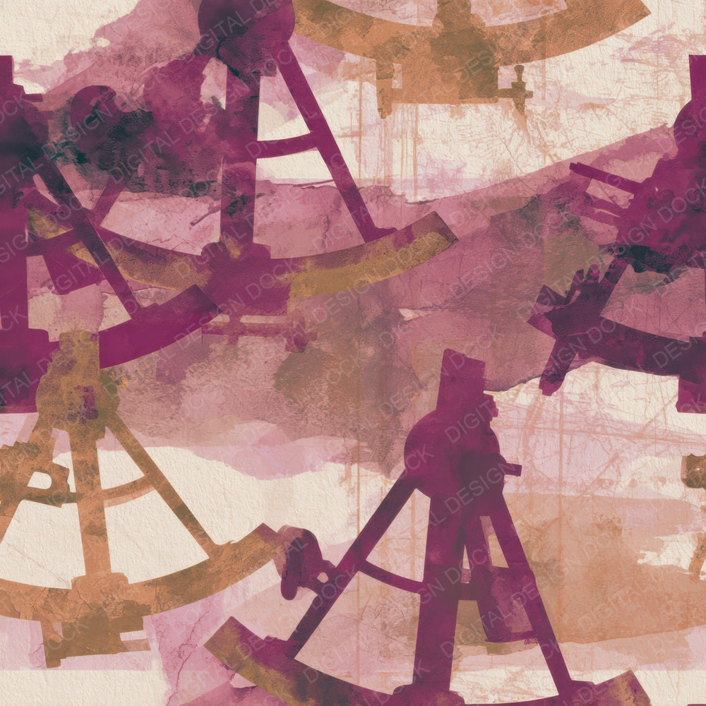 Watercolour Sextant Plum Cream Digital Paper Pack (DDD013204)