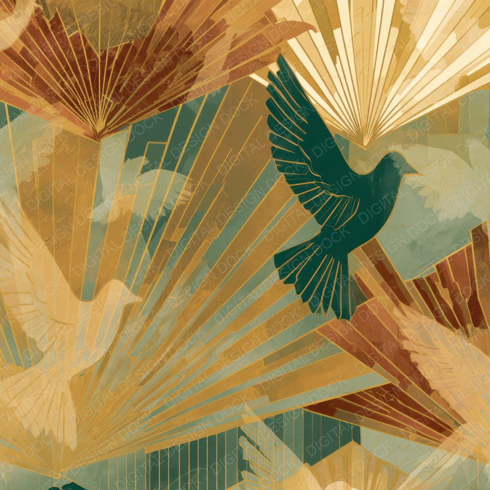 Art Deco Dove Amber Sage Digital Paper Pack (DDD013206)