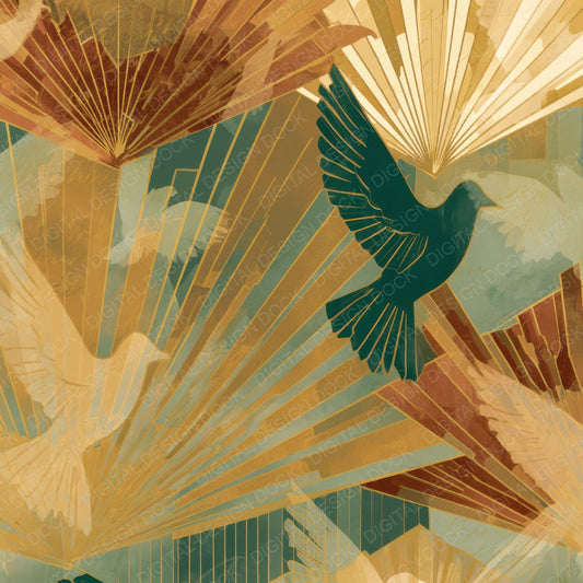 Art Deco Dove Amber Sage Digital Paper Pack (DDD013206)