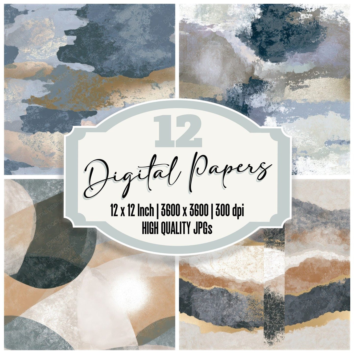 Bohemian Gunmetal Dove Pearl Texture Seamless Digital Paper Pack (DDD013208)