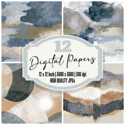 Bohemian Gunmetal Dove Pearl Texture Seamless Digital Paper Pack (DDD013208)