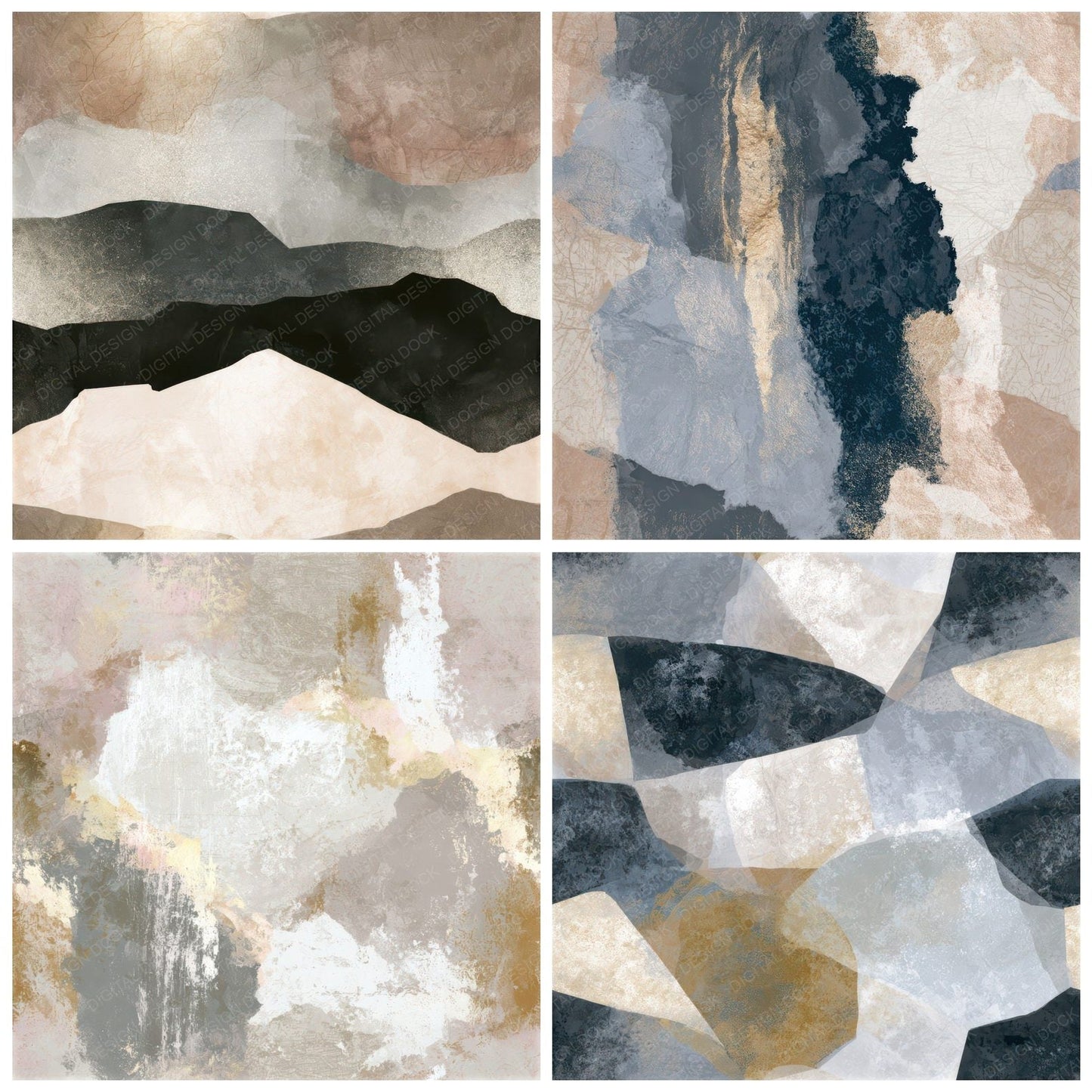 Bohemian Gunmetal Dove Pearl Texture Seamless Digital Paper Pack (DDD013208)