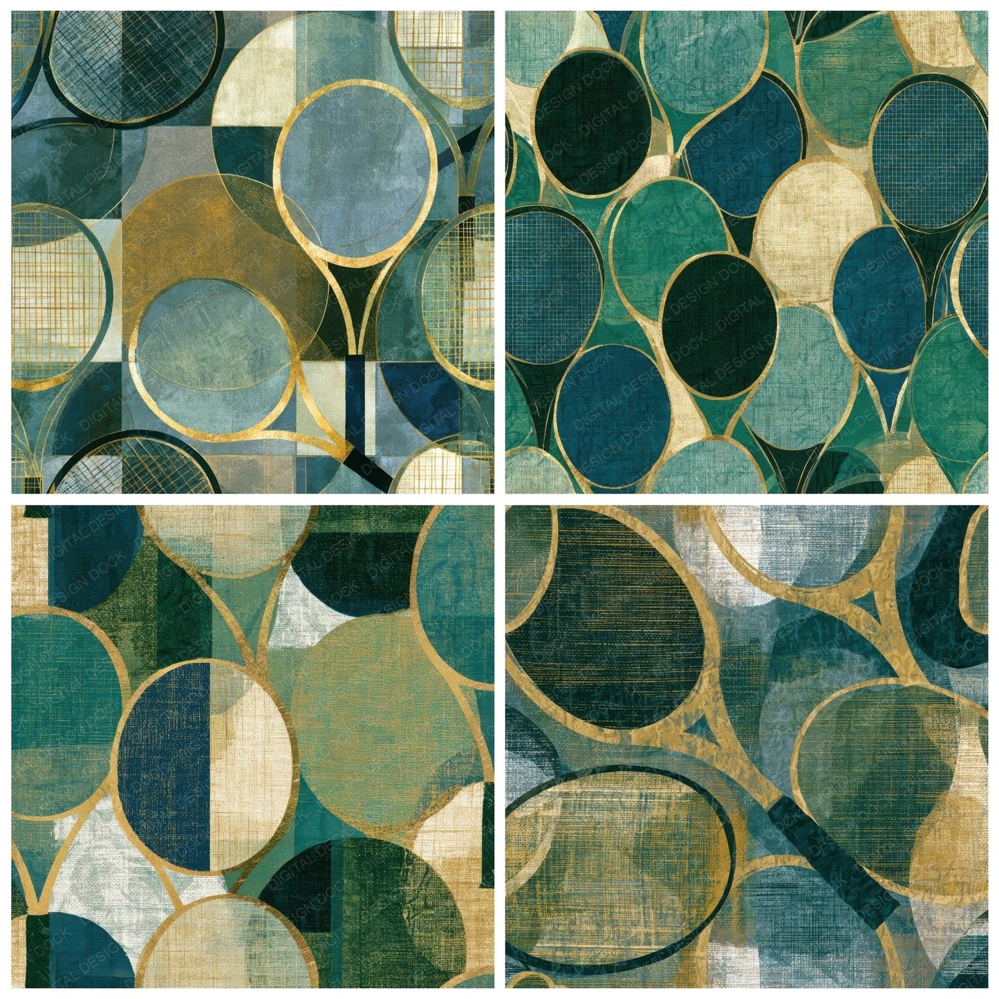 Egg Tempera Tennis Rackets Eucalyptus Moss Digital Paper Pack (DDD013213)