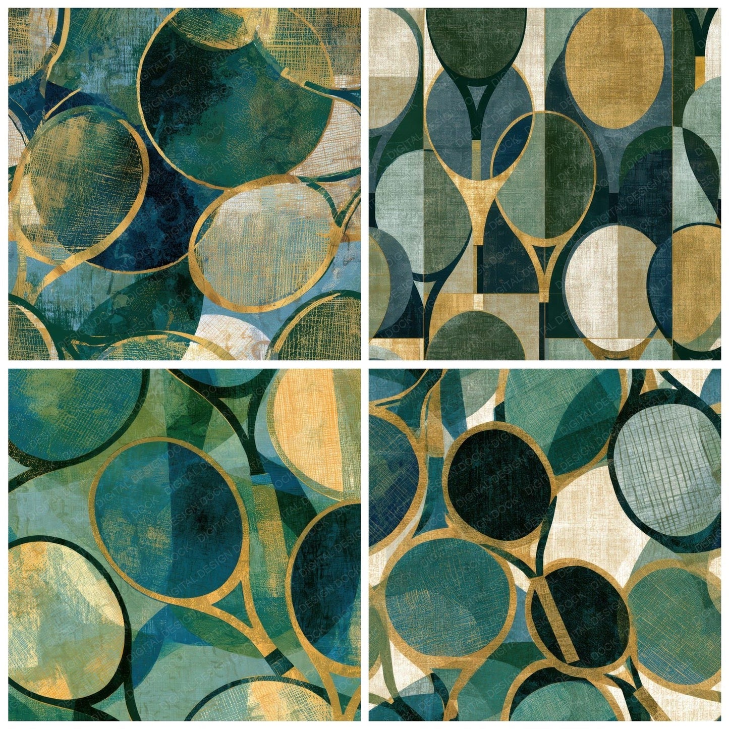 Egg Tempera Tennis Rackets Eucalyptus Moss Digital Paper Pack (DDD013213)