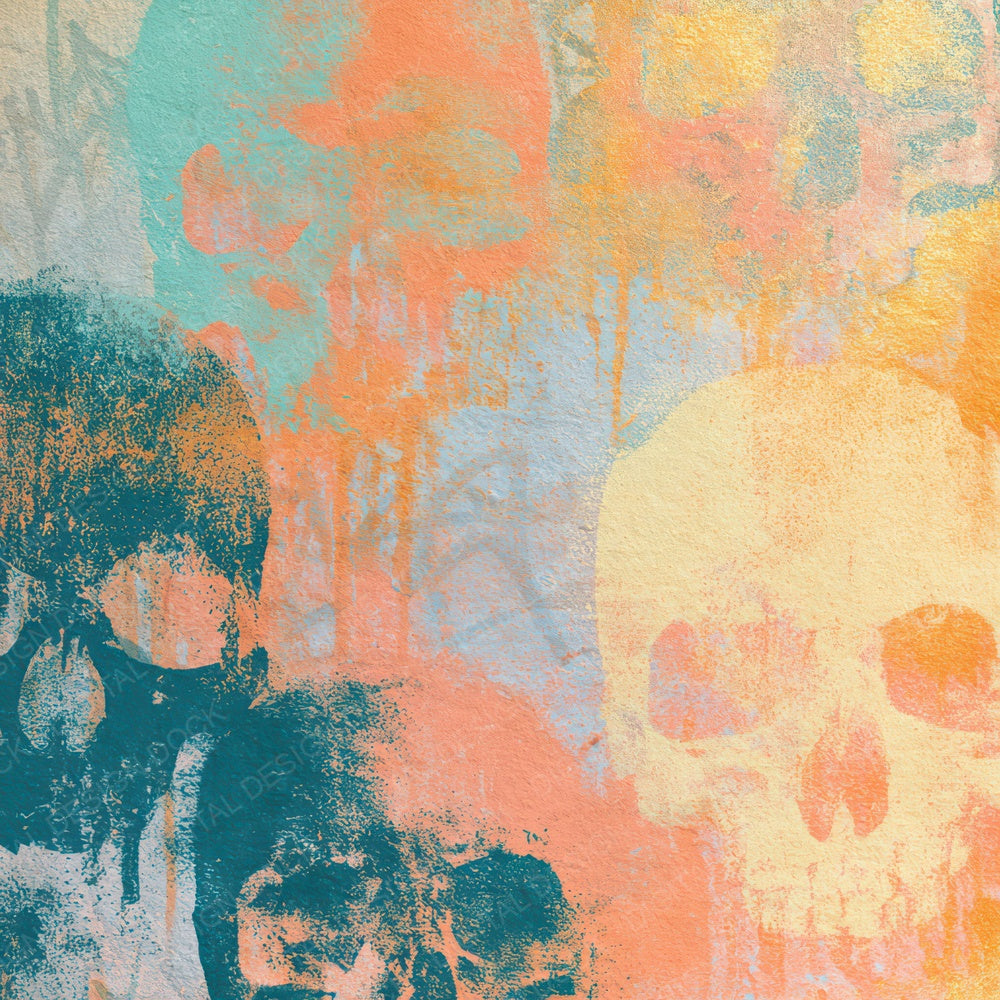 Graffiti Skulls Peach Mint Butter Digital Paper Pack (DDD013214)