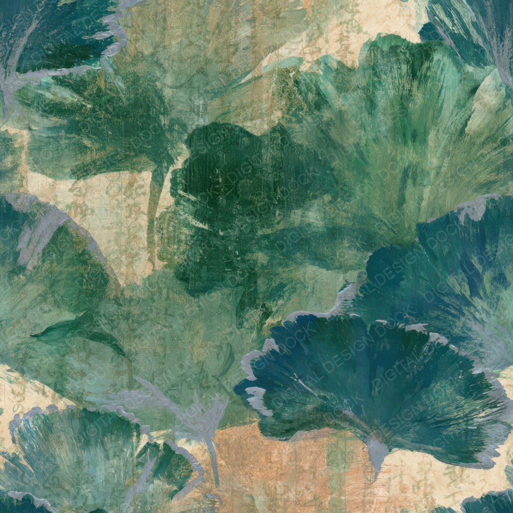 Impressionist Ink Caps Emerald Parchment Digital Paper Pack (DDD013215)