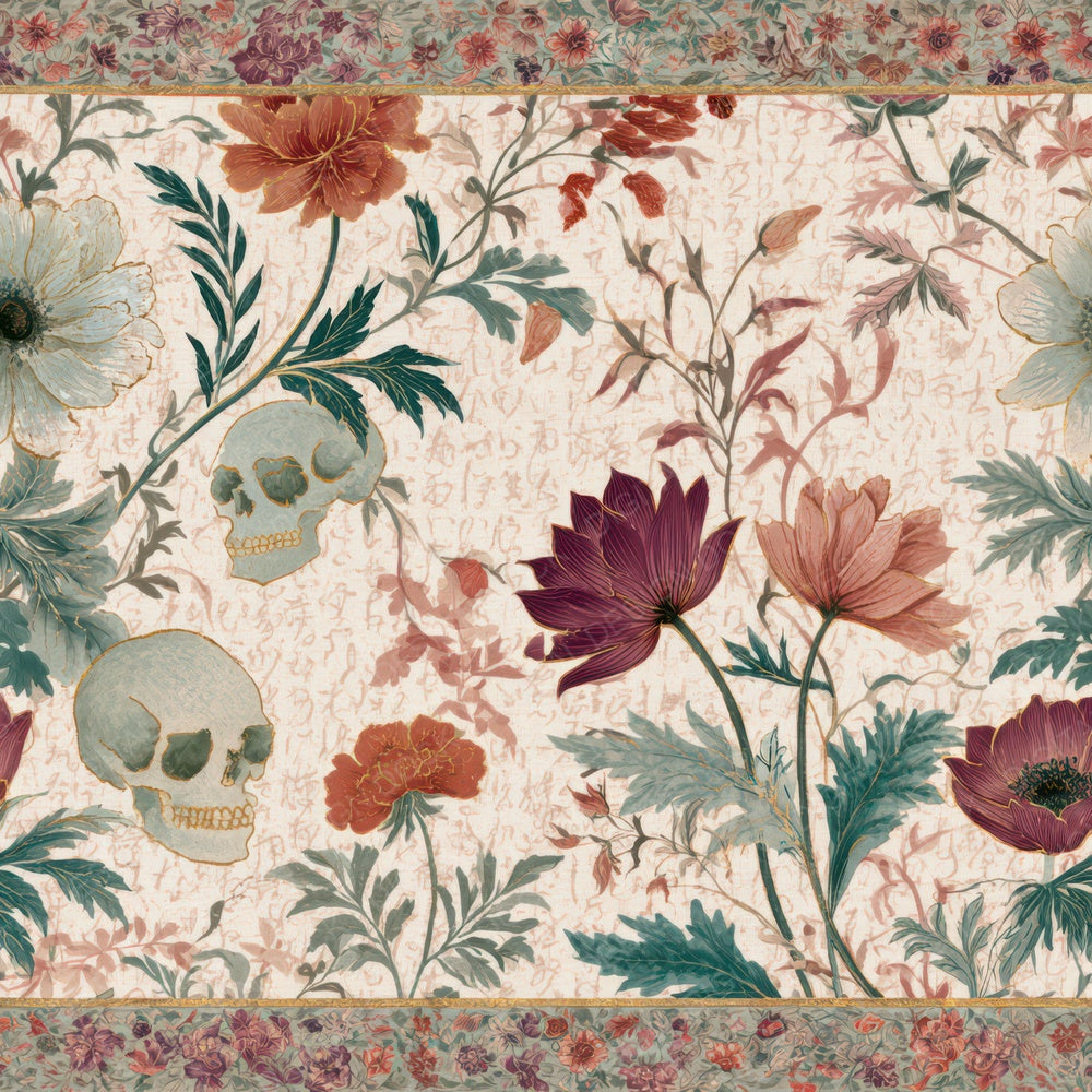 Mughal Skulls Anemones Blush Mint Digital Paper Pack (DDD013219)