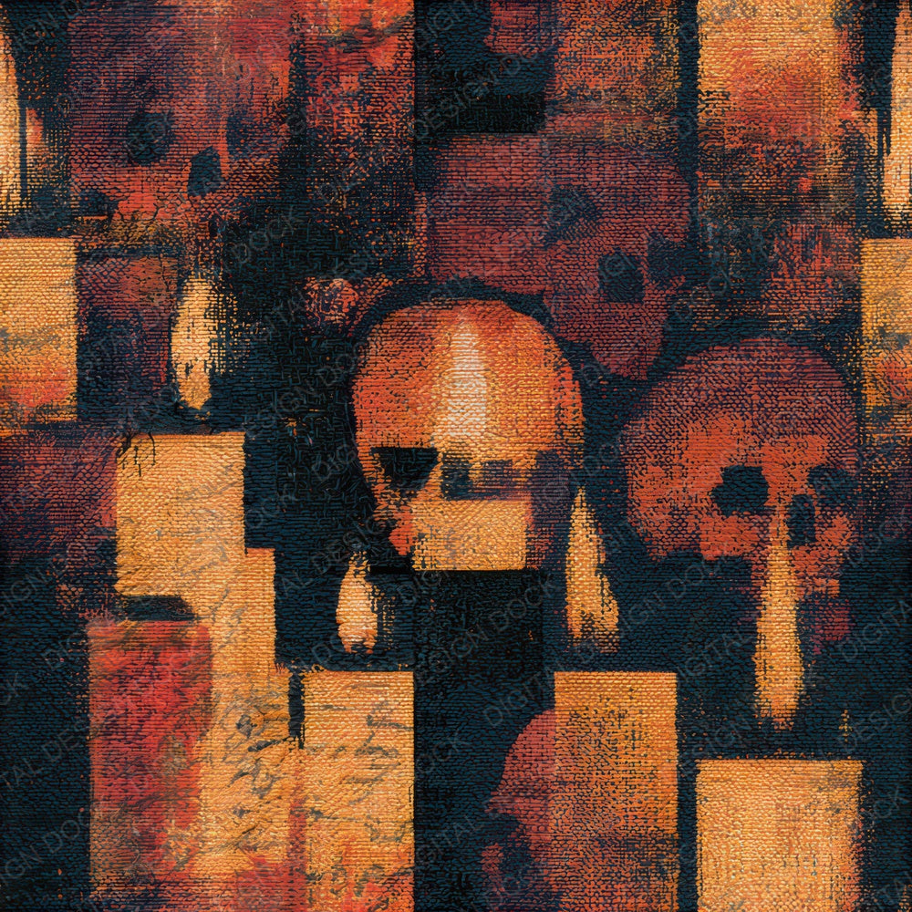 Tapestry Skulls Candles Copper Seamless Digital Paper Pack (DDD013221)