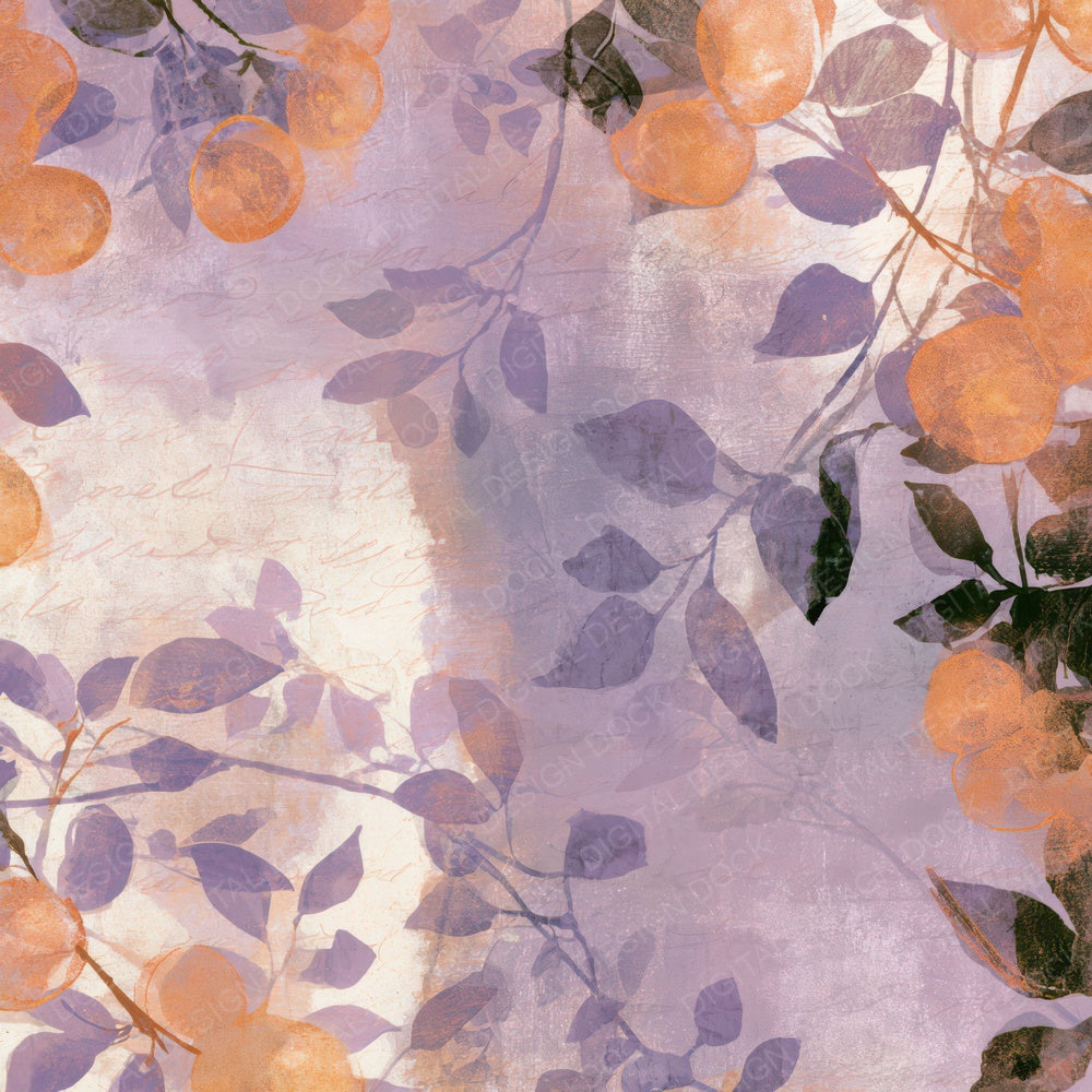 Watercolour Apricots Lavender Cream Digital Paper Pack (DDD013222)