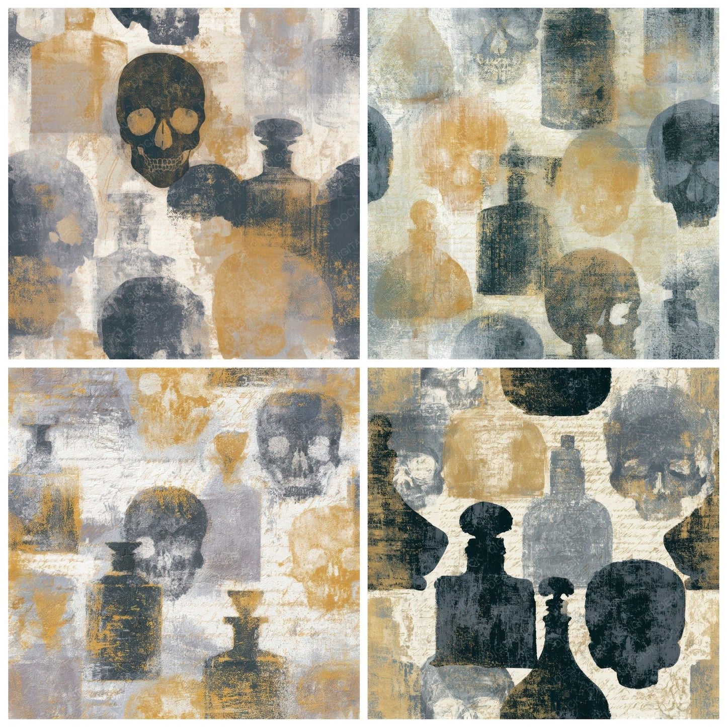 Fresco Skulls Perfume Thunder Seamless Digital Paper Pack (DDD013232)