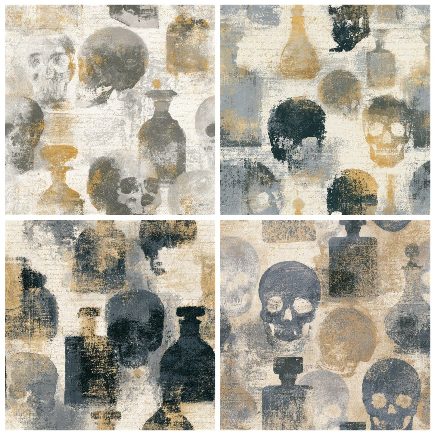 Fresco Skulls Perfume Thunder Seamless Digital Paper Pack (DDD013232)