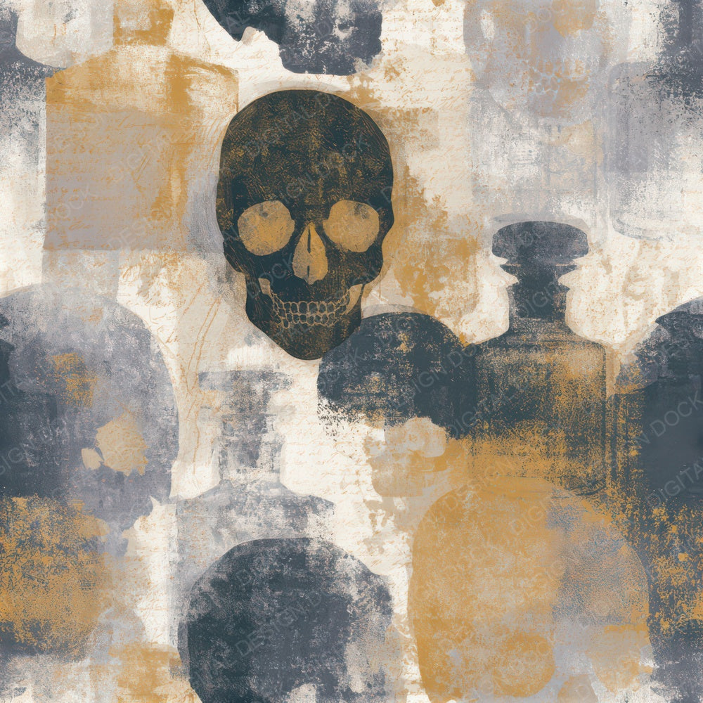 Fresco Skulls Perfume Thunder Seamless Digital Paper Pack (DDD013232)