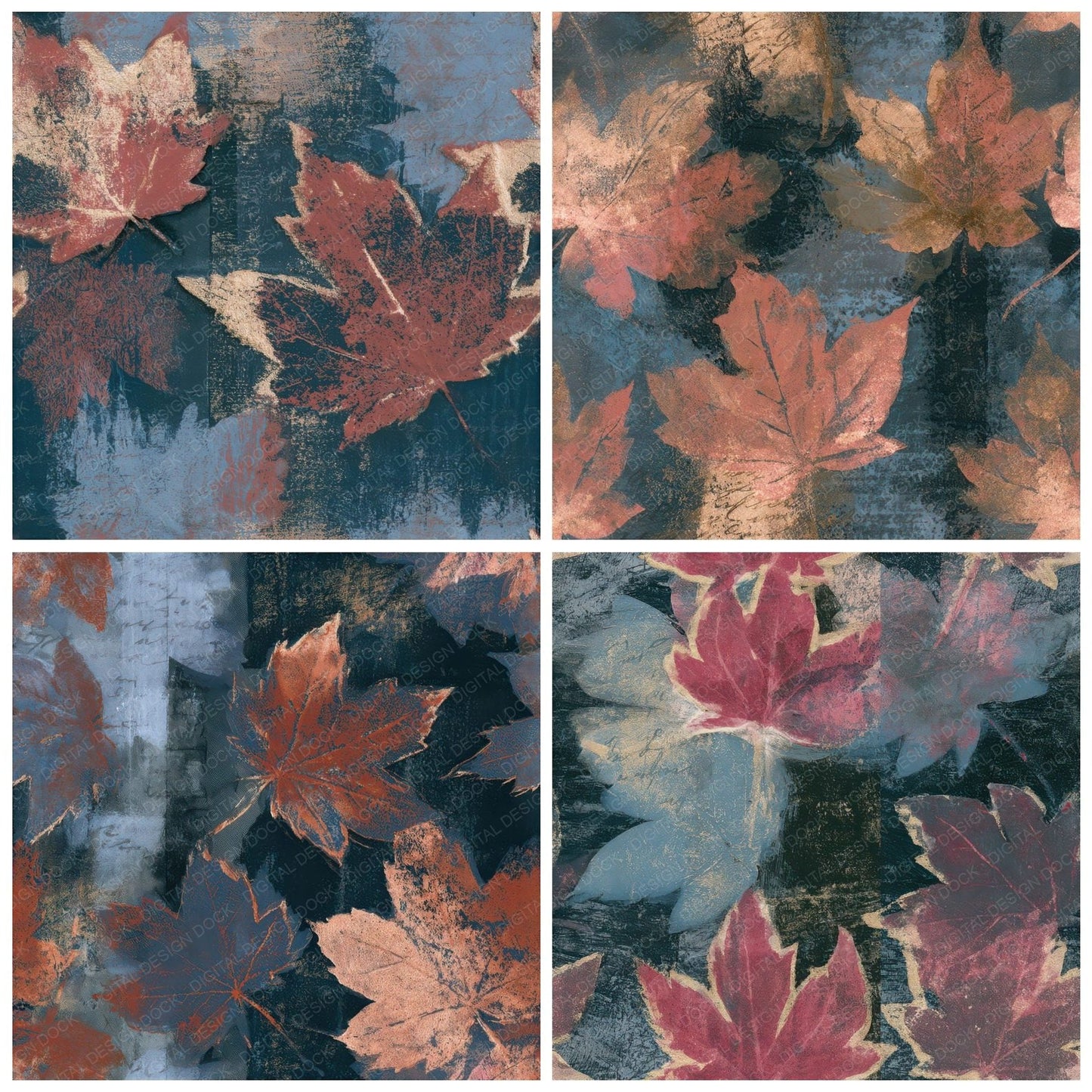 Monoprint Maple Jet Rose Seamless Digital Paper Pack (DDD013236)