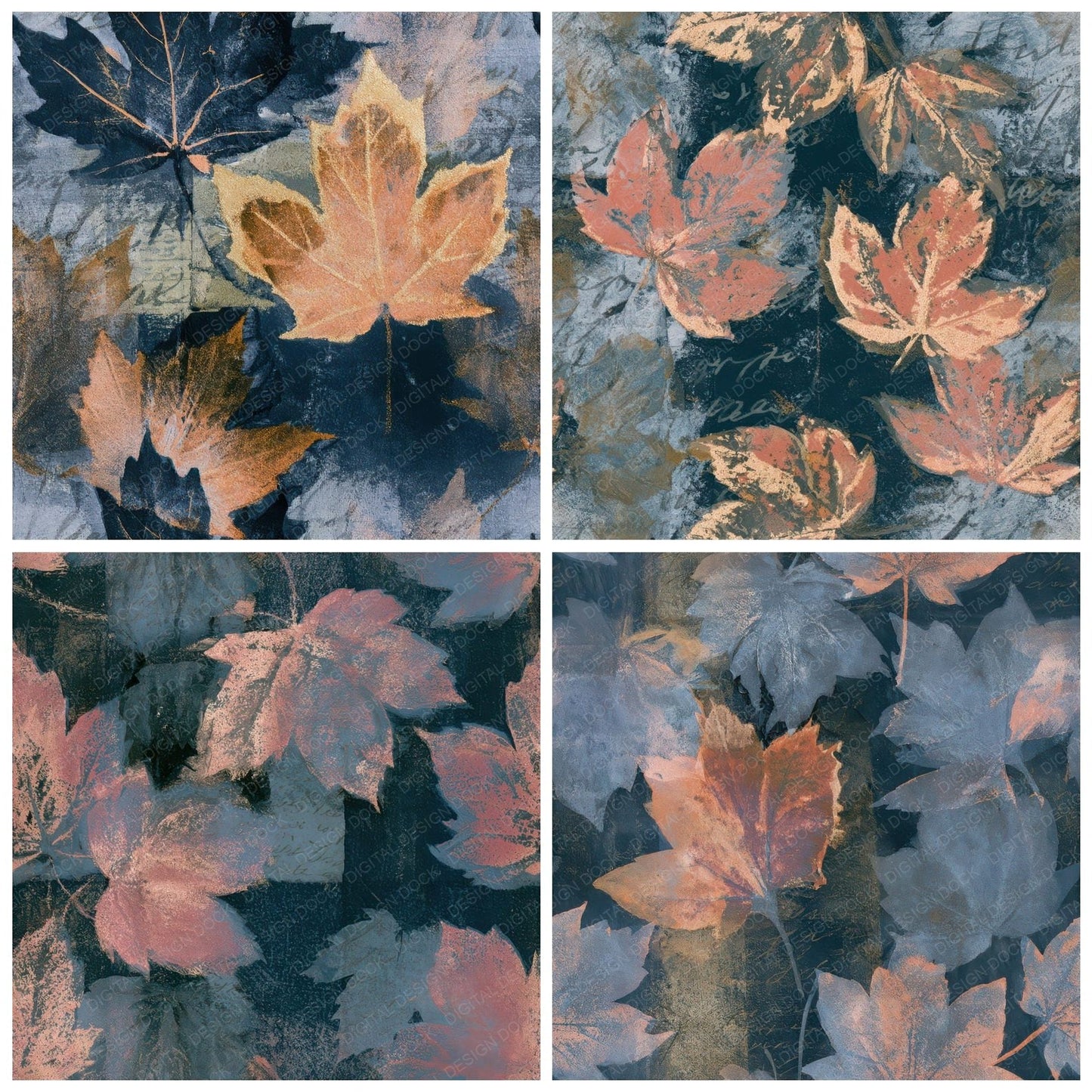 Monoprint Maple Jet Rose Seamless Digital Paper Pack (DDD013236)