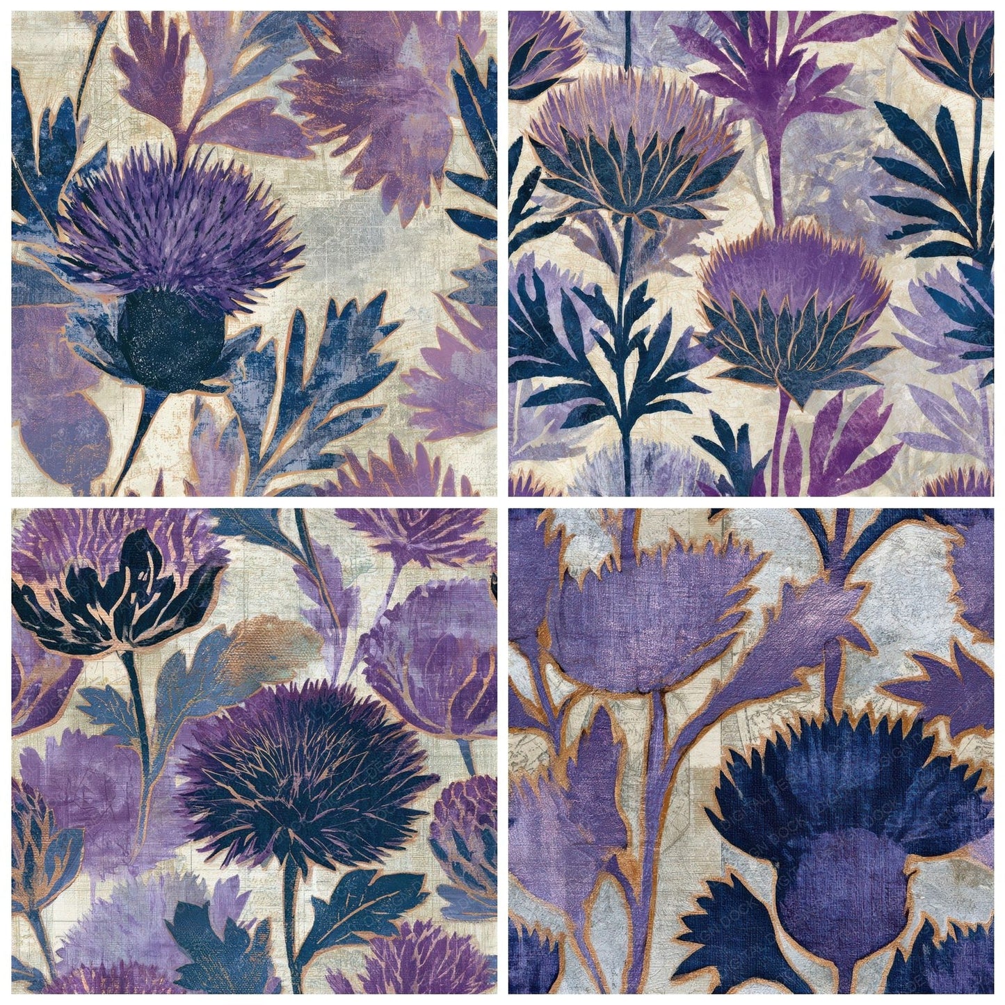 Naturalist Thistle Amethyst Lavender Seamless Digital Paper Pack (DDD013237)