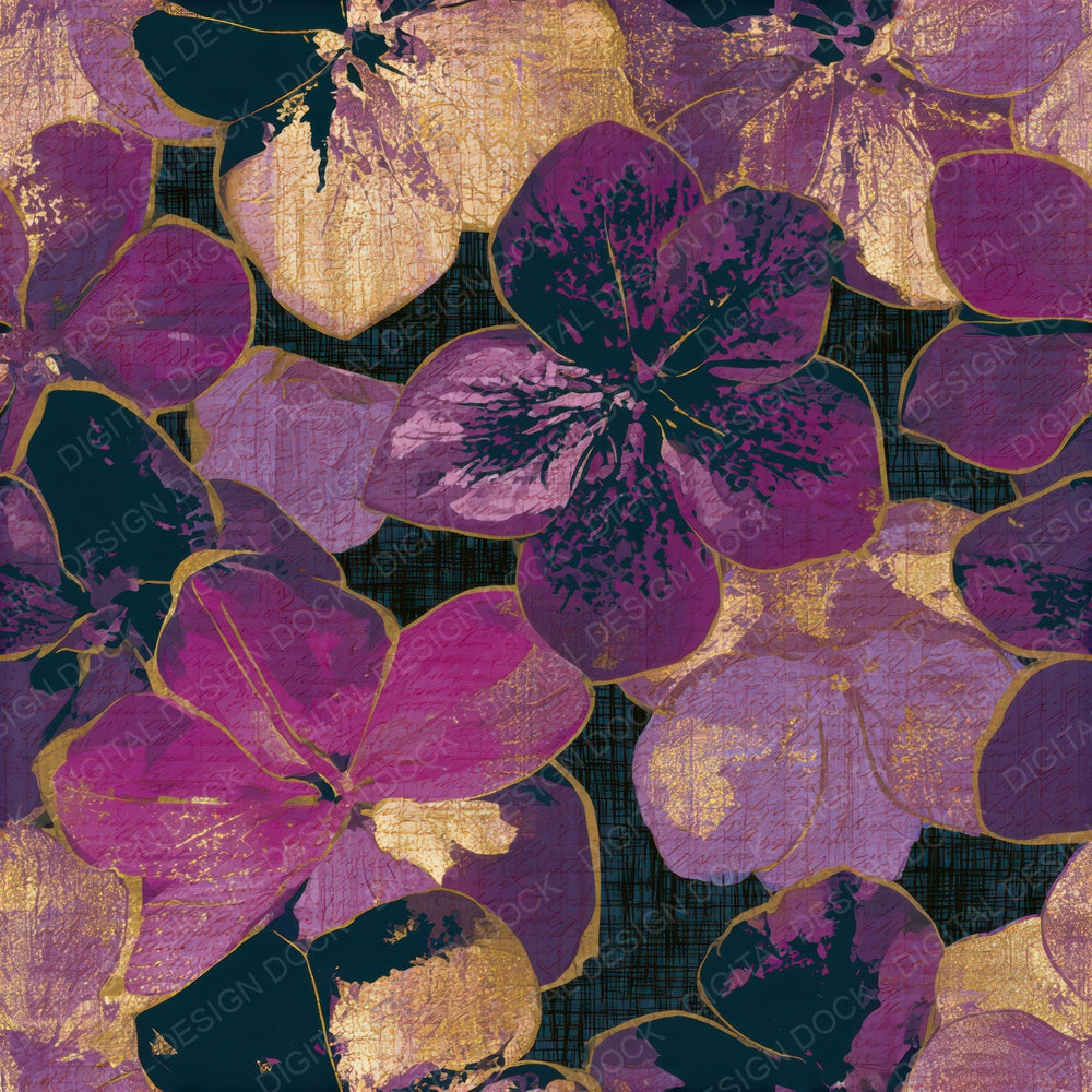 Pop Art Hellebores Mauve Plum Seamless Digital Paper Pack (DDD013240)