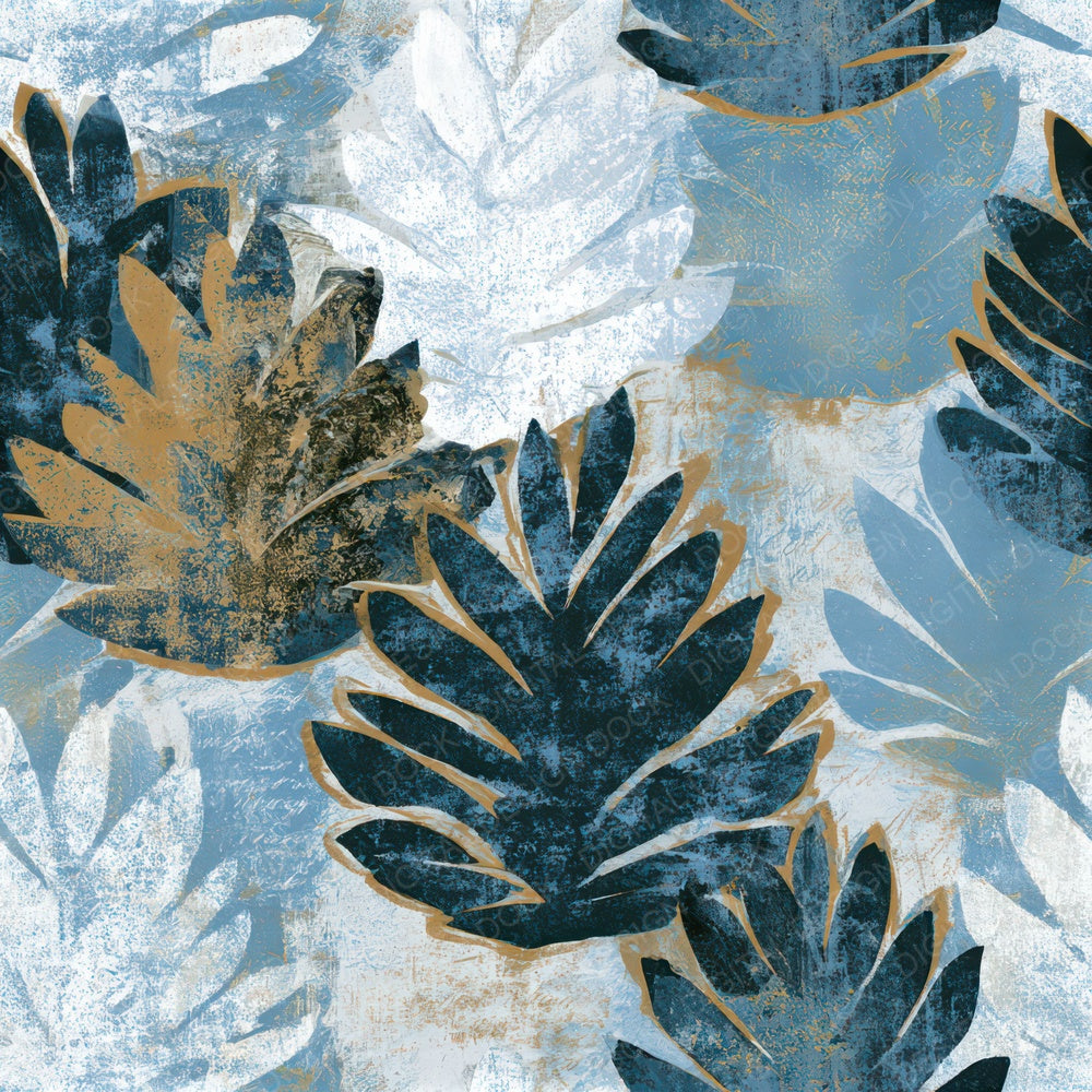 Screenprint Pine Cones Icy Blue Seamless Digital Paper Pack (DDD013242)