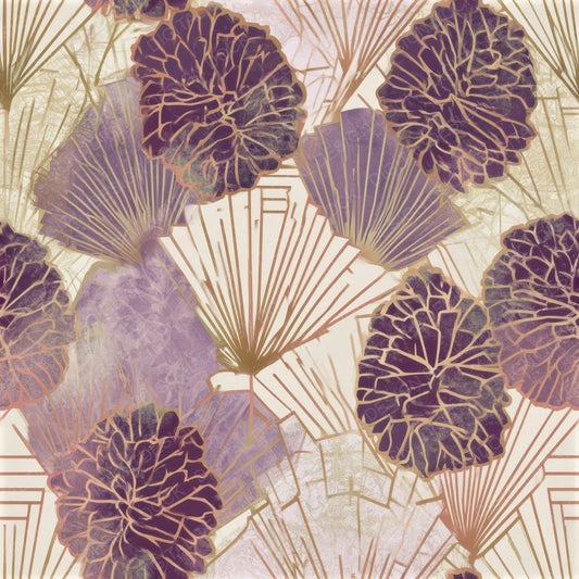 Art Deco Pine Cone Lilac Seamless Digital Paper Pack (DDD013245)