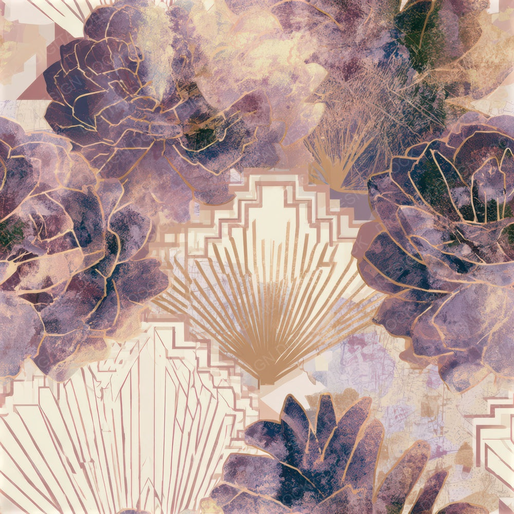 Art Deco Pine Cone Lilac Seamless Digital Paper Pack (DDD013245)