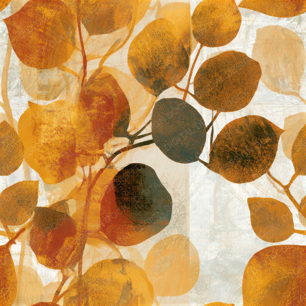 Layered Eucalyptus Honey Mustard Seamless Digital Paper Pack (DDD013248)