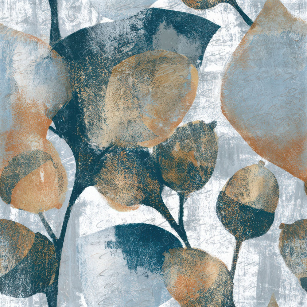 Monoprint Acorns Silver Grey Seamless Digital Paper Pack (DDD013250)
