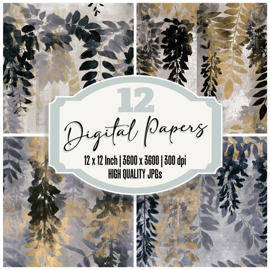 Photogram Wisteria Slate Seamless Digital Paper Pack (DDD013253)