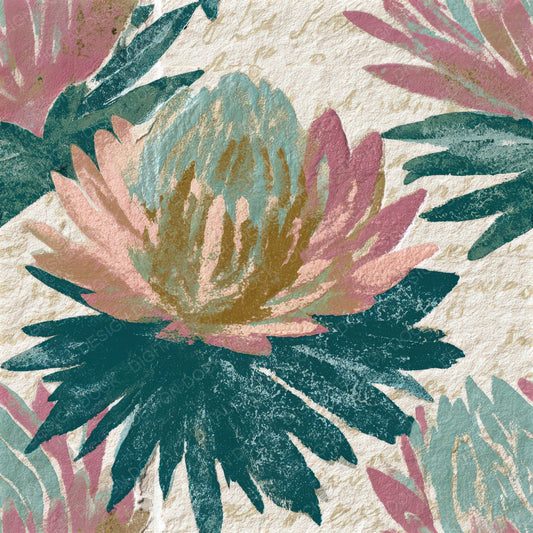 Torn Paper Banksia Pink Seafoam Seamless Digital Paper Pack (DDD013256)