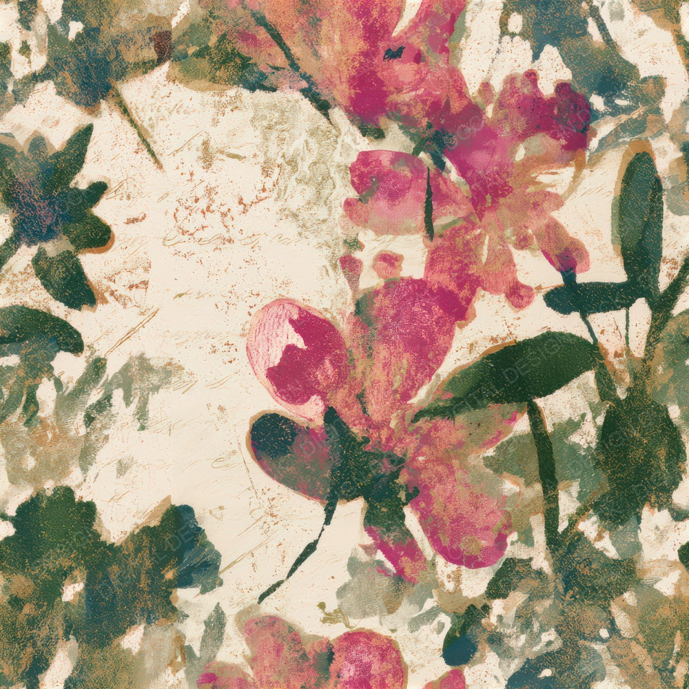 Minimal Meadow Flowers Magenta Cream Seamless Digital Paper Pack (DDD013267)