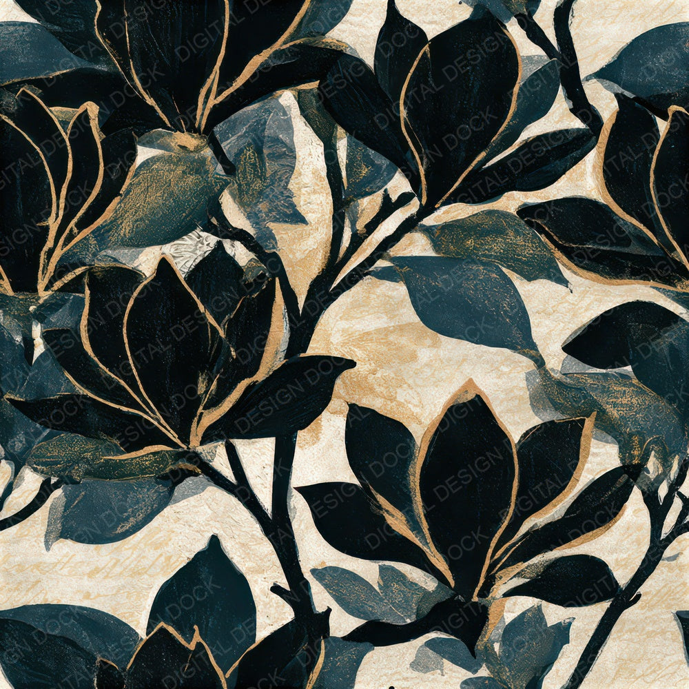 Monoprint Magnolia Cream Black Seamless Digital Paper Pack (DDD013268)