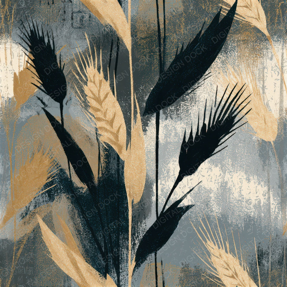 Woodblock Wheat Bone Seamless Digital Paper Pack (DDD013277)