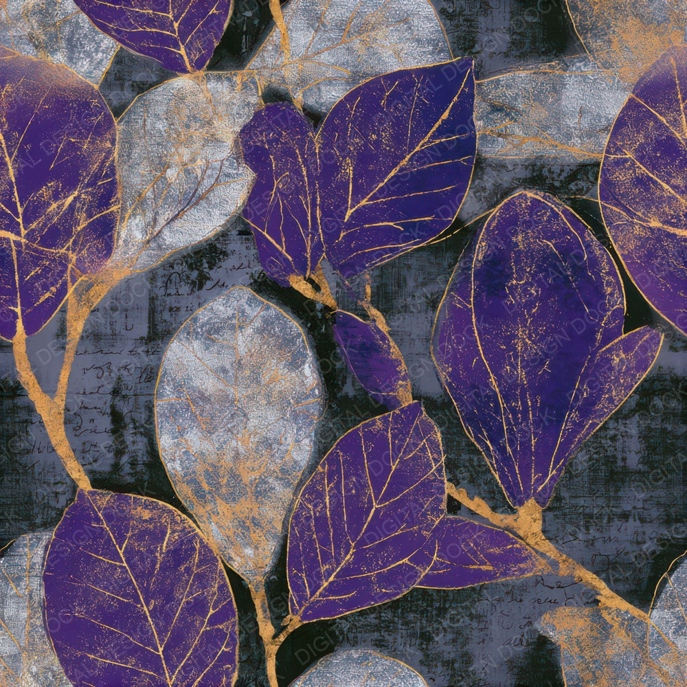 X Ray Magnolia Purple Silver Seamless Digital Paper Pack (DDD013281)