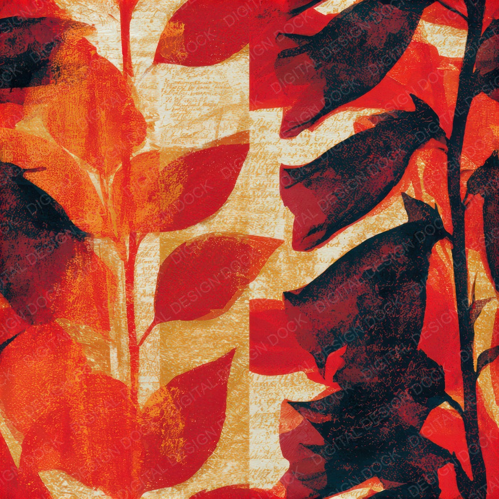X Ray Foxglove Circus Red Gold Seamless Digital Paper Pack (DDD013301)