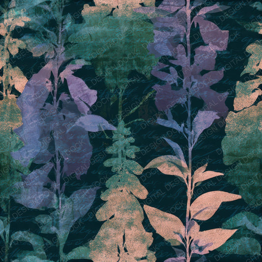 X-ray Foxglove Aurora Lilac Seamless Digital Paper Pack (DDD013302)