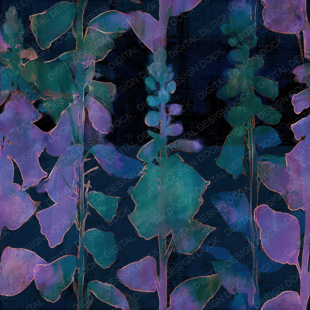 X-ray Foxglove Aurora Lilac Seamless Digital Paper Pack (DDD013302)