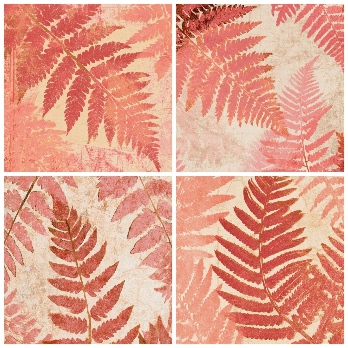 Minimal Fern Coral Dusty Pink Digital Paper Pack (DDD013305)