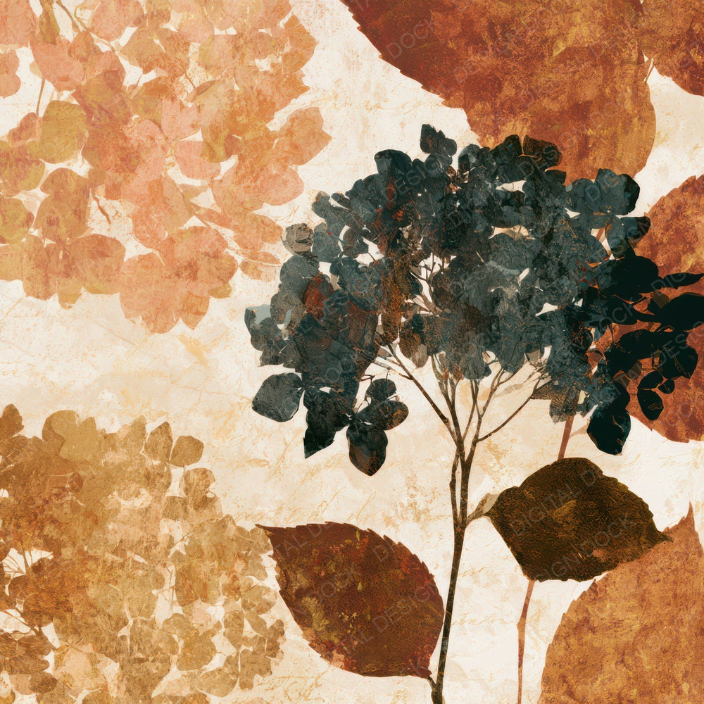 Minimal Hydrangea Rust Bone Digital Paper Pack (DDD013306)