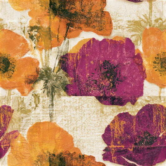 Monoprint Anemones Amber Magenta Seamless Digital Paper Pack (DDD013308)