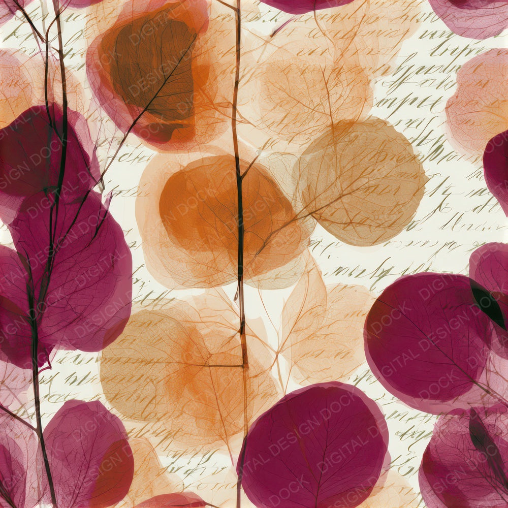 X-ray Eucalyptus Amber Magenta Seamless Digital Paper Pack (DDD013323)
