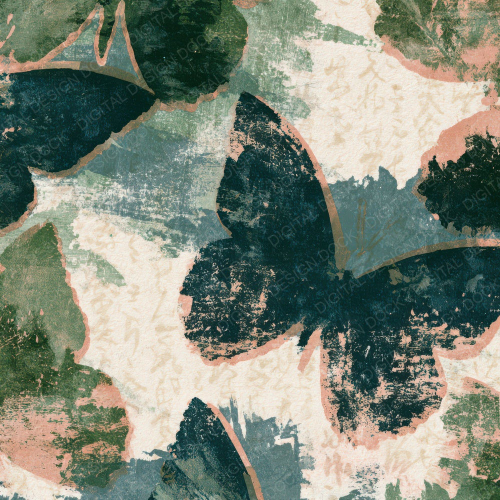 Monoprint Butterfly Wings Pine Stone Digital Paper Pack (DDD013331)