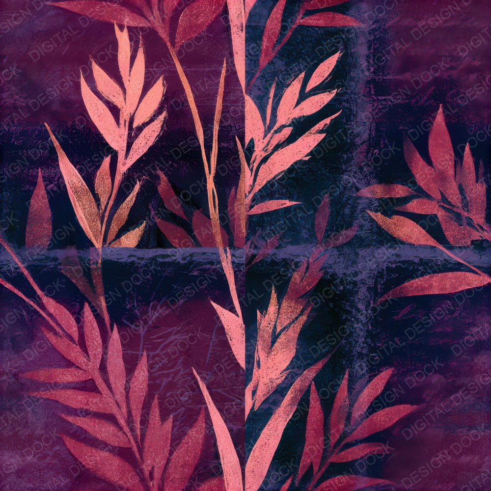 Monoprint Wild Grasses Dusty Rose Seamless Digital Paper Pack (DDD013332)