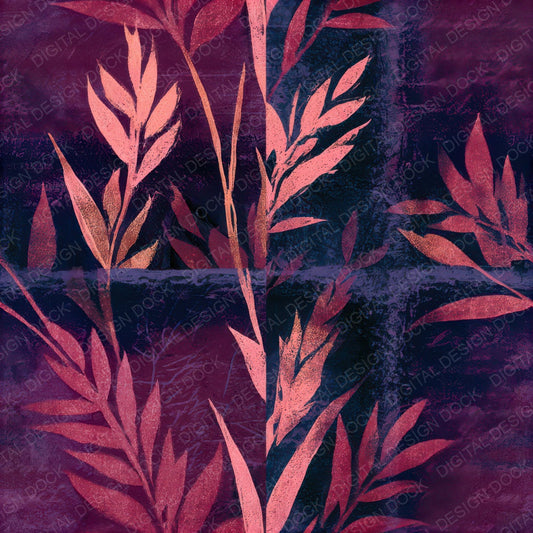 Monoprint Wild Grasses Dusty Rose Seamless Digital Paper Pack (DDD013332)