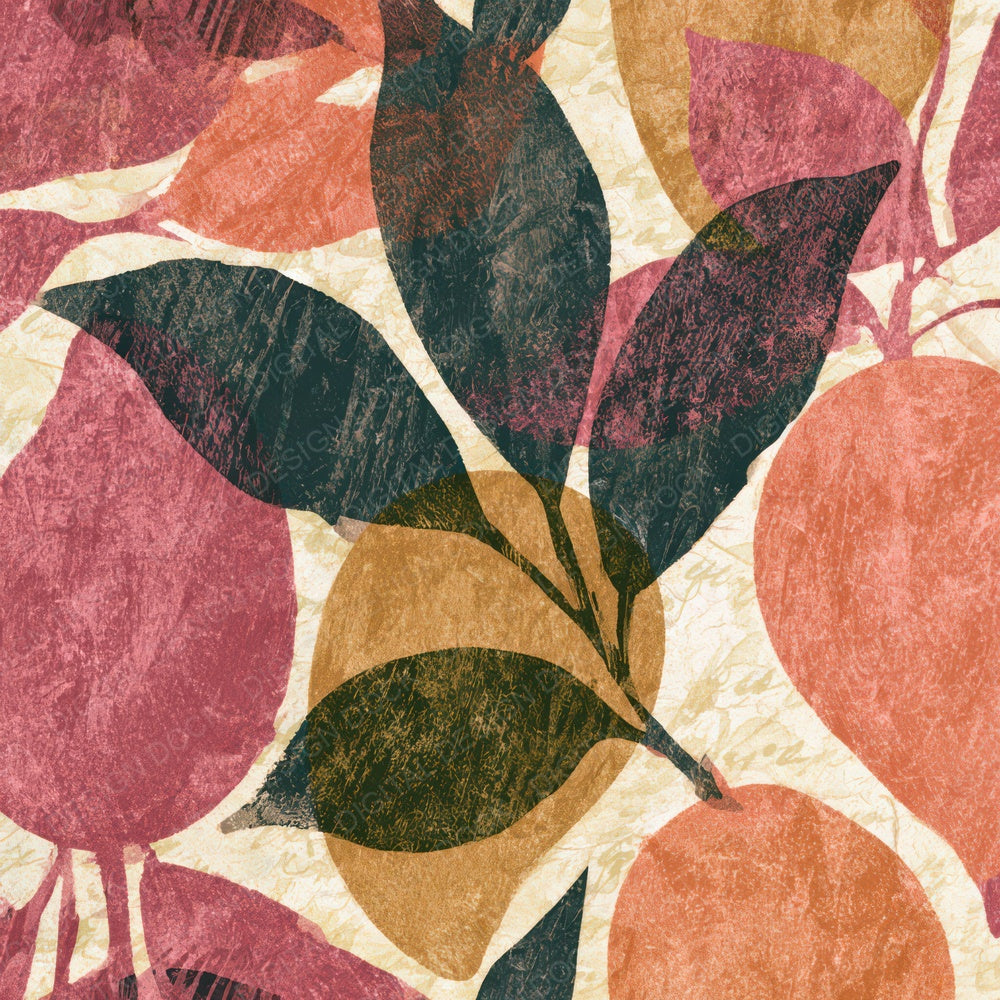 Woodcut Mangoes Dusty Pink Sandstone Digital Paper Pack (DDD013338)