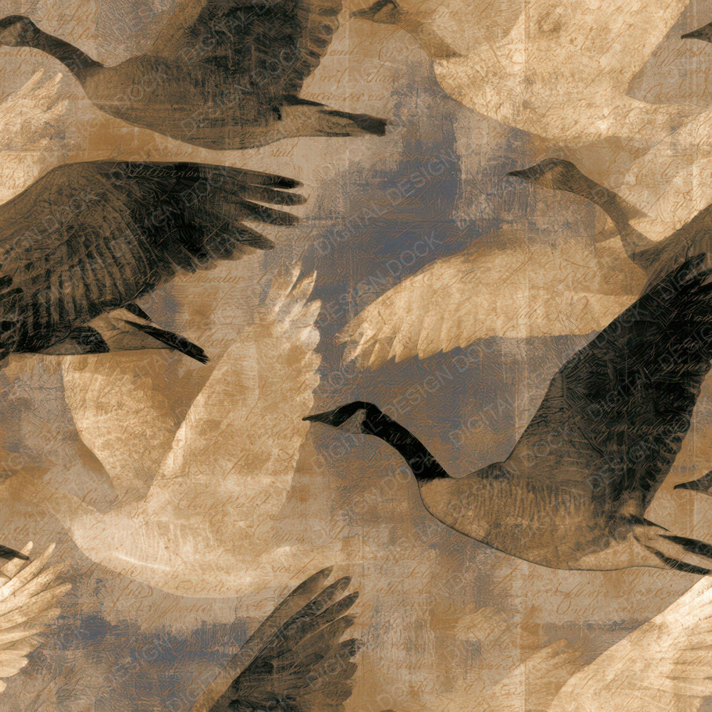 X-Ray Geese Sepia Parchment Digital Paper Pack (DDD013342)