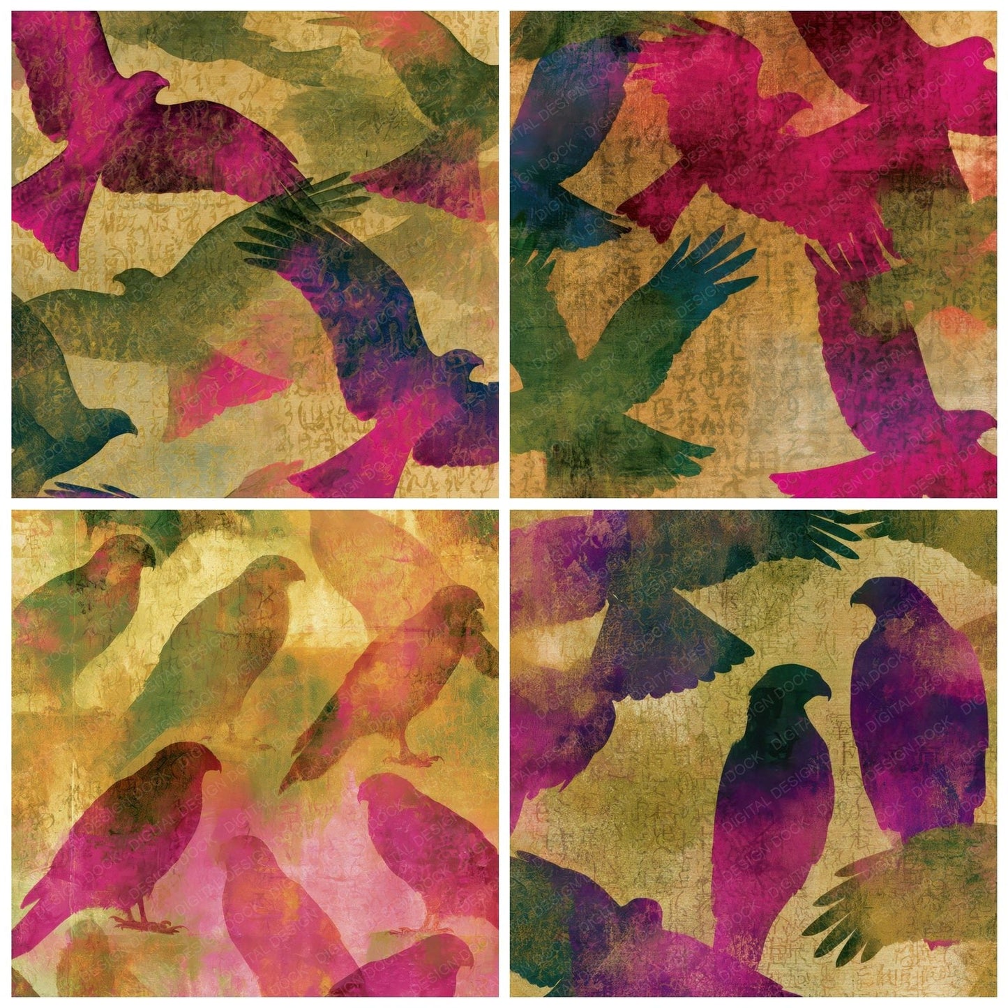 X-Ray Hawks Fuchsia Lime Digital Paper Pack (DDD013343)