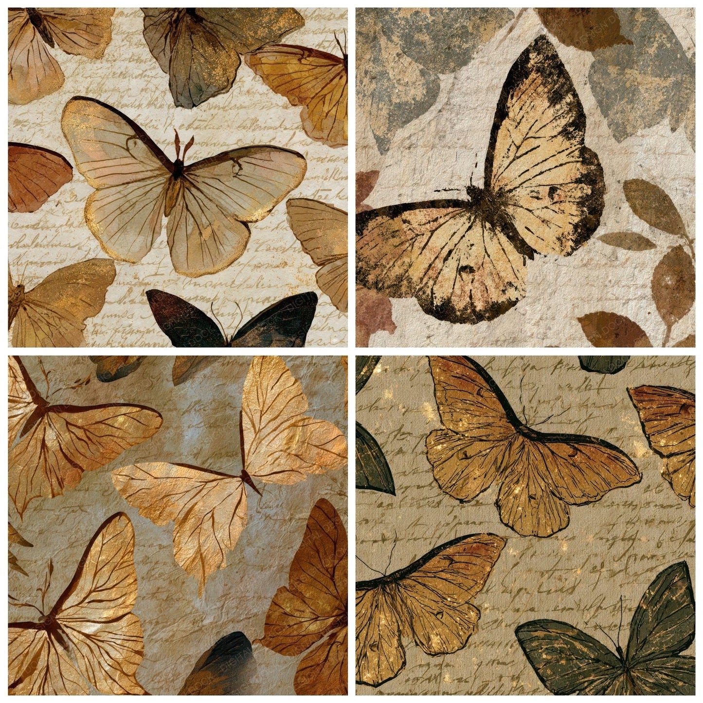 Minimal Luna Moth Sepia Parchment Digital Paper Pack (DDD013346)
